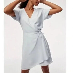 Aritzia Babaton Wallace Wrap Dress Sky Blue Size Small